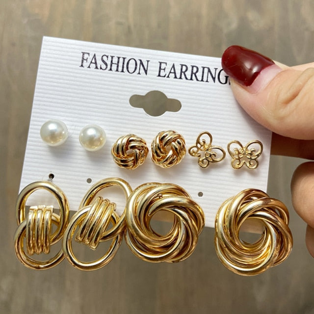 Trendy Silver Color Butterfly Hoop Earrings Set