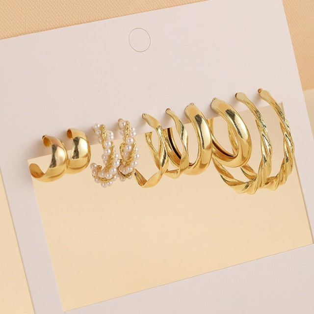 Trendy Silver Color Butterfly Hoop Earrings Set