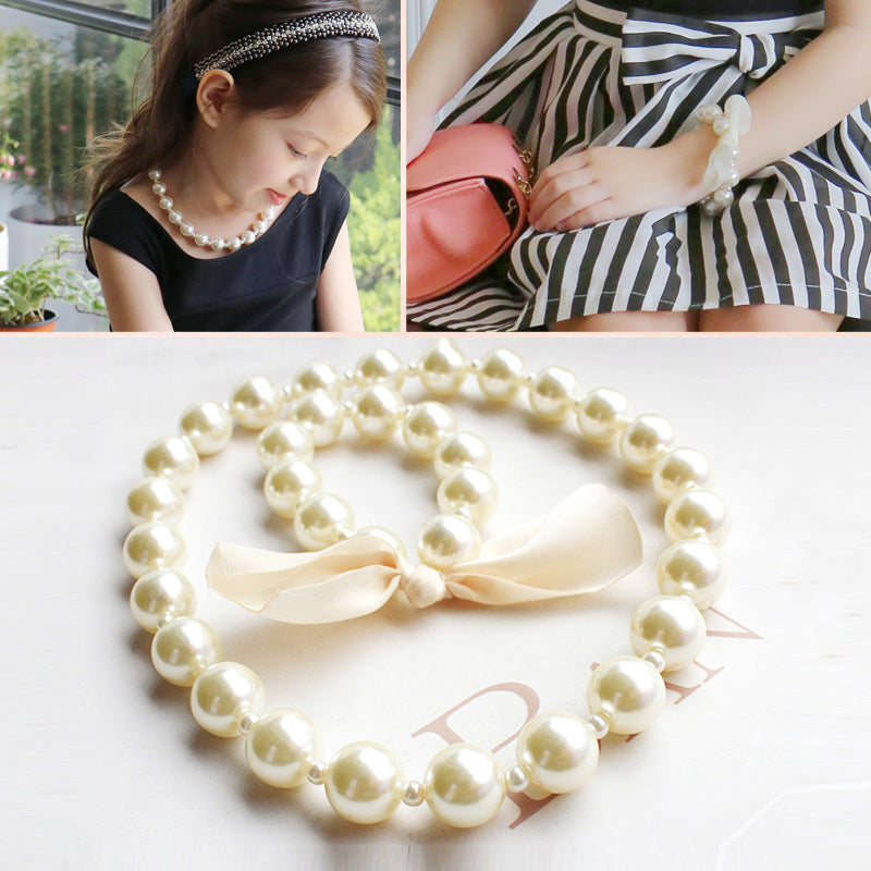 New Fashion Kids Romantic Pearl Jewelry Set