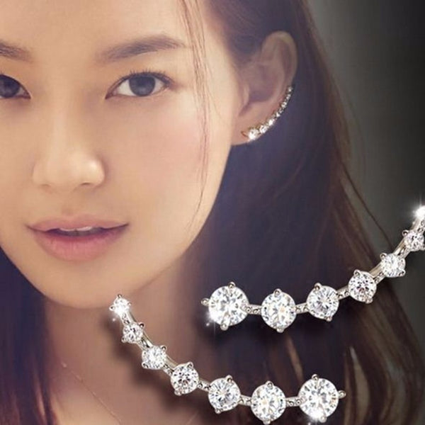 Pendientes hipoalergénicos para mujer con 7 cristales