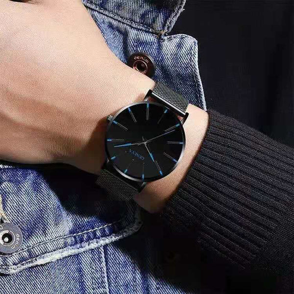 Relojes ultrafinos de moda minimalista para hombre