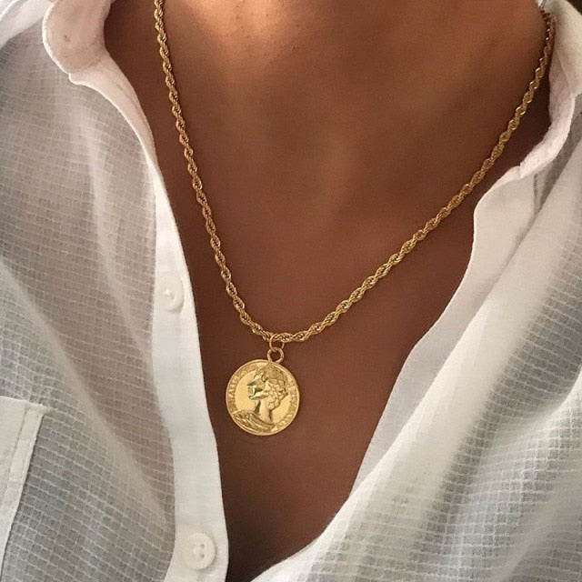 Ahmed Vintage Coin Pendant Necklaces
