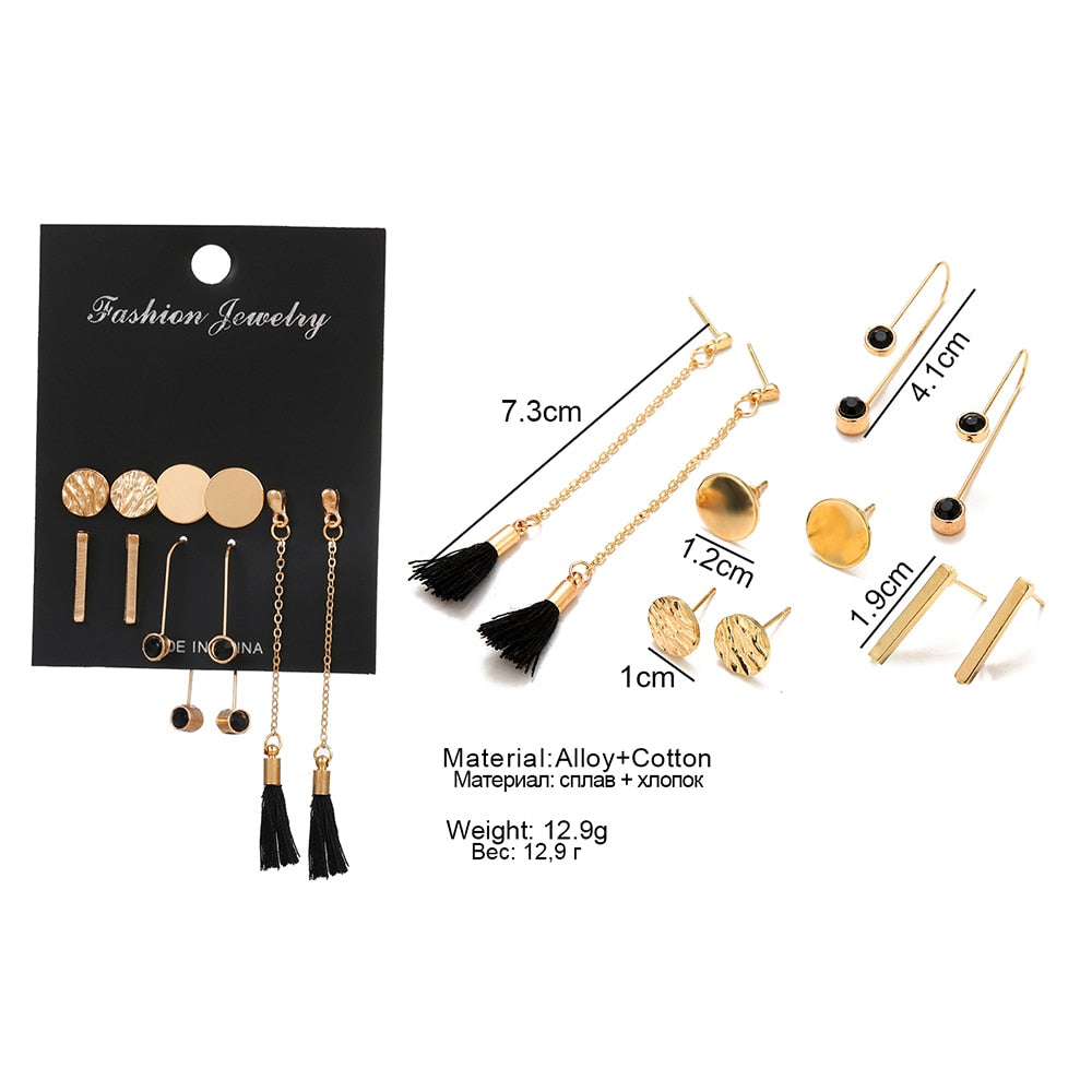 12 Pairs/Set Women's Earrings Pearl Earrings