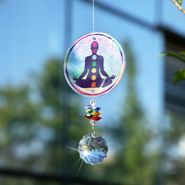 7 Chakra Suncatcher Reiki  Crystals Ornament
