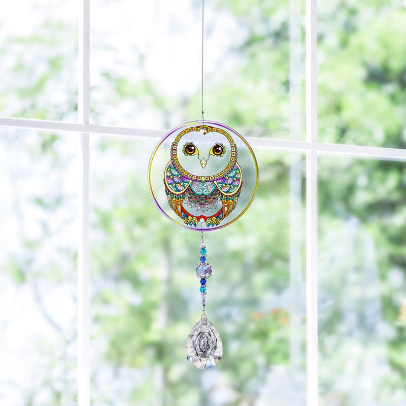 Crystal Suncatcher - Owl Design Ornament Rainbow Sun Catcheror
