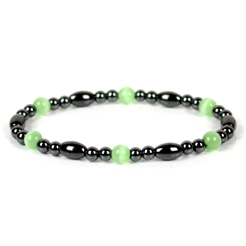 Black Stone Blue Cat Eye  Bracelet