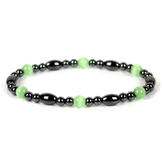 Black Stone Blue Cat Eye  Bracelet