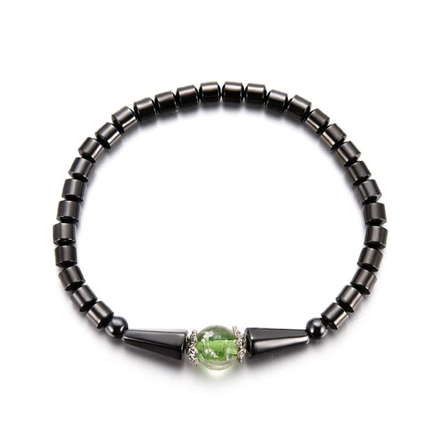 Black Stone Blue Cat Eye  Bracelet