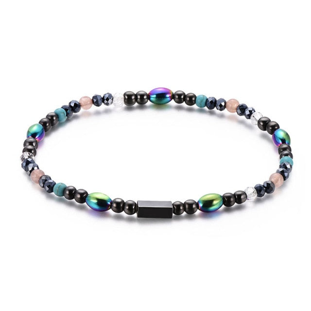 Black Stone Blue Cat Eye  Bracelet