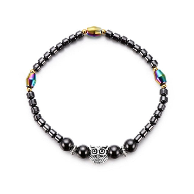 Black Stone Blue Cat Eye  Bracelet