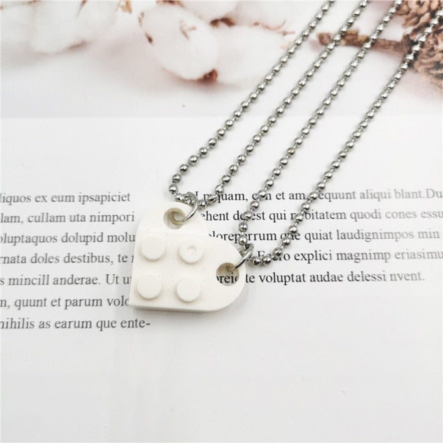 Building Brick Love Heart Pendant Necklace
