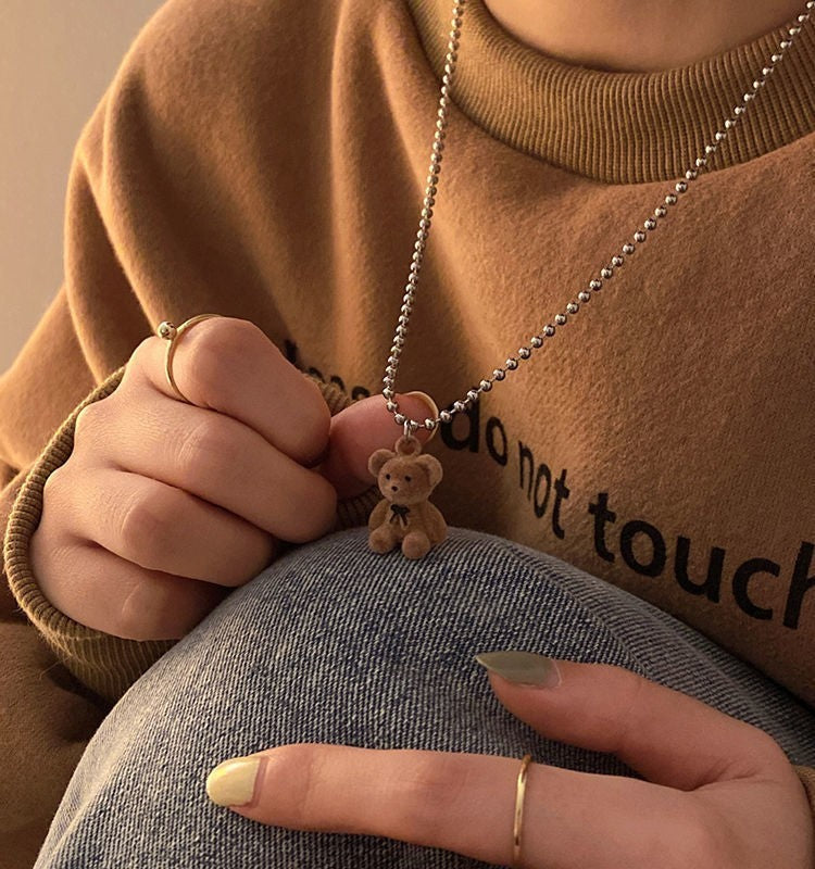 CuteTeddy Bear Pendant Necklace