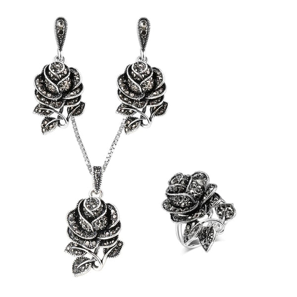 Fashion Tibetan Silver Vintage Wedding  Jewellery Set