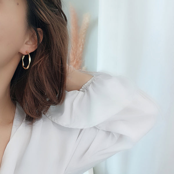 Pendientes de aro con clip, geométricos, redondos y circulares entrelazados para mujer