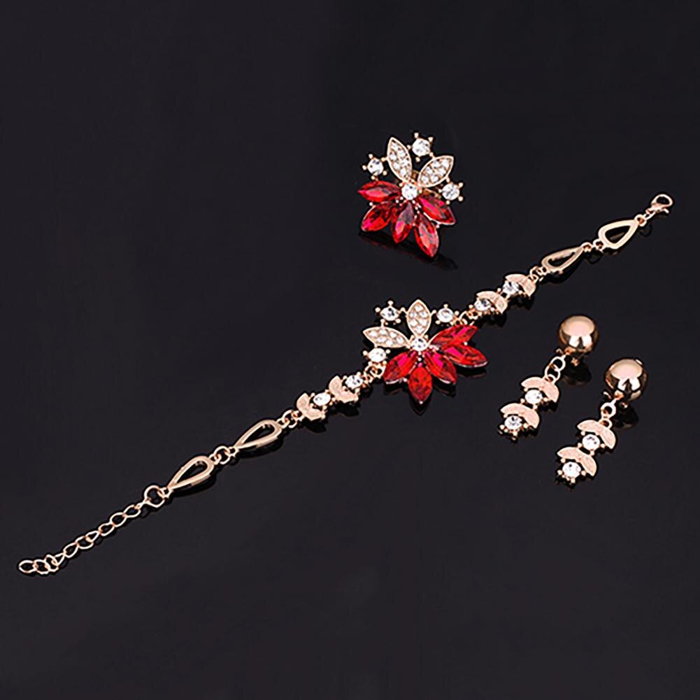 Birthday Gift Durable Necklace Earrings Bracelet Ring Jewelry Set