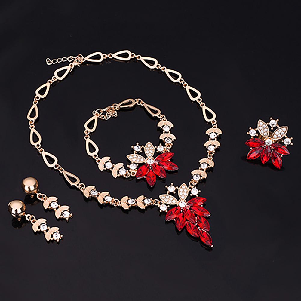 Birthday Gift Durable Necklace Earrings Bracelet Ring Jewelry Set
