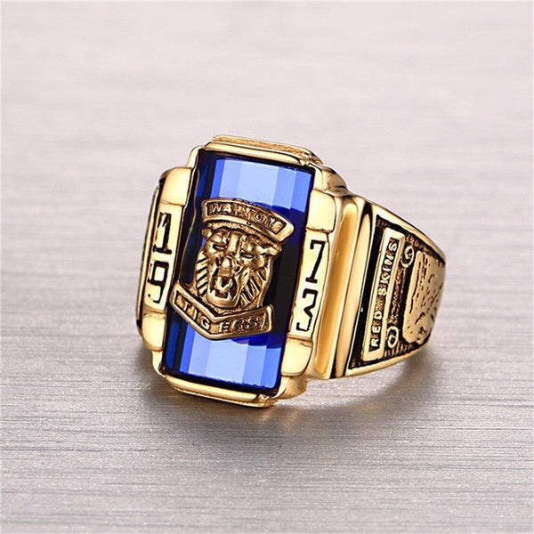 Anillo de cabeza de tigre estilo hip hop rock para hombre, joyería plateada.