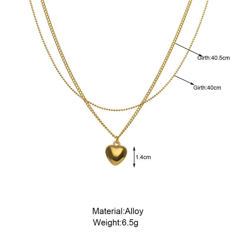 Trendy Multilayer Heart Snake Pendant Necklace