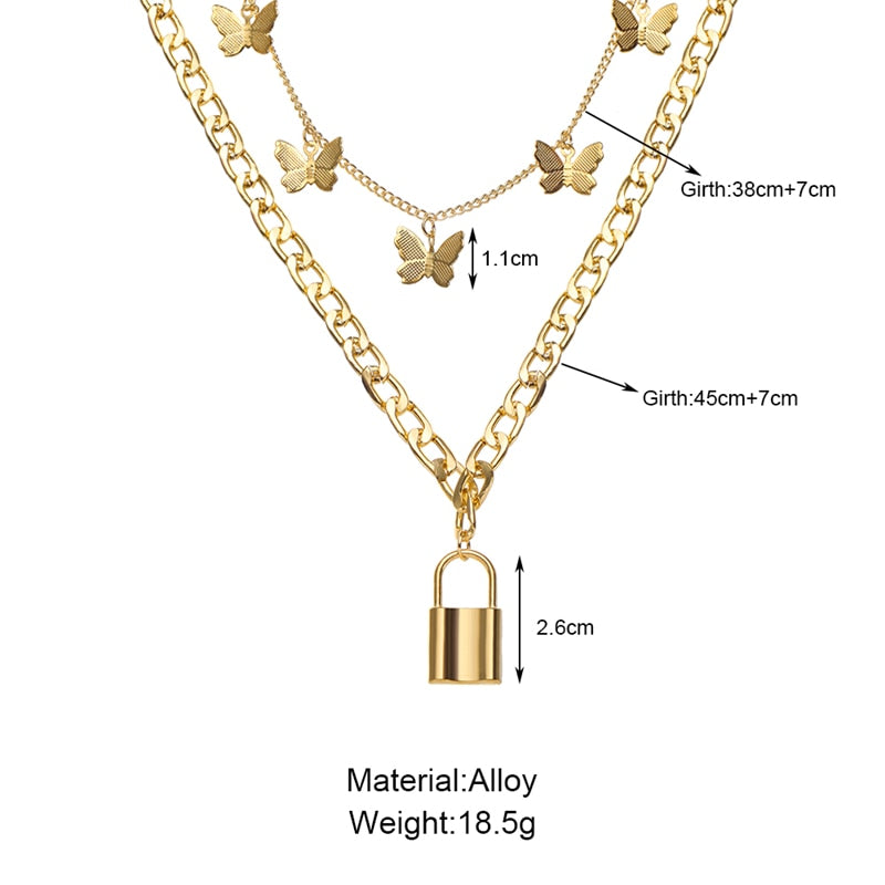 Trendy Multilayer Heart Snake Pendant Necklace
