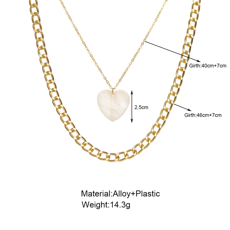Trendy Multilayer Heart Snake Pendant Necklace