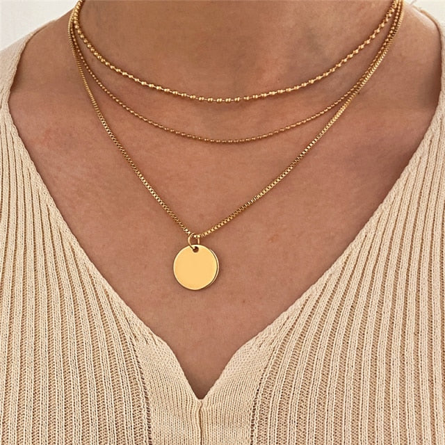 Trendy Multilayer Heart Snake Pendant Necklace