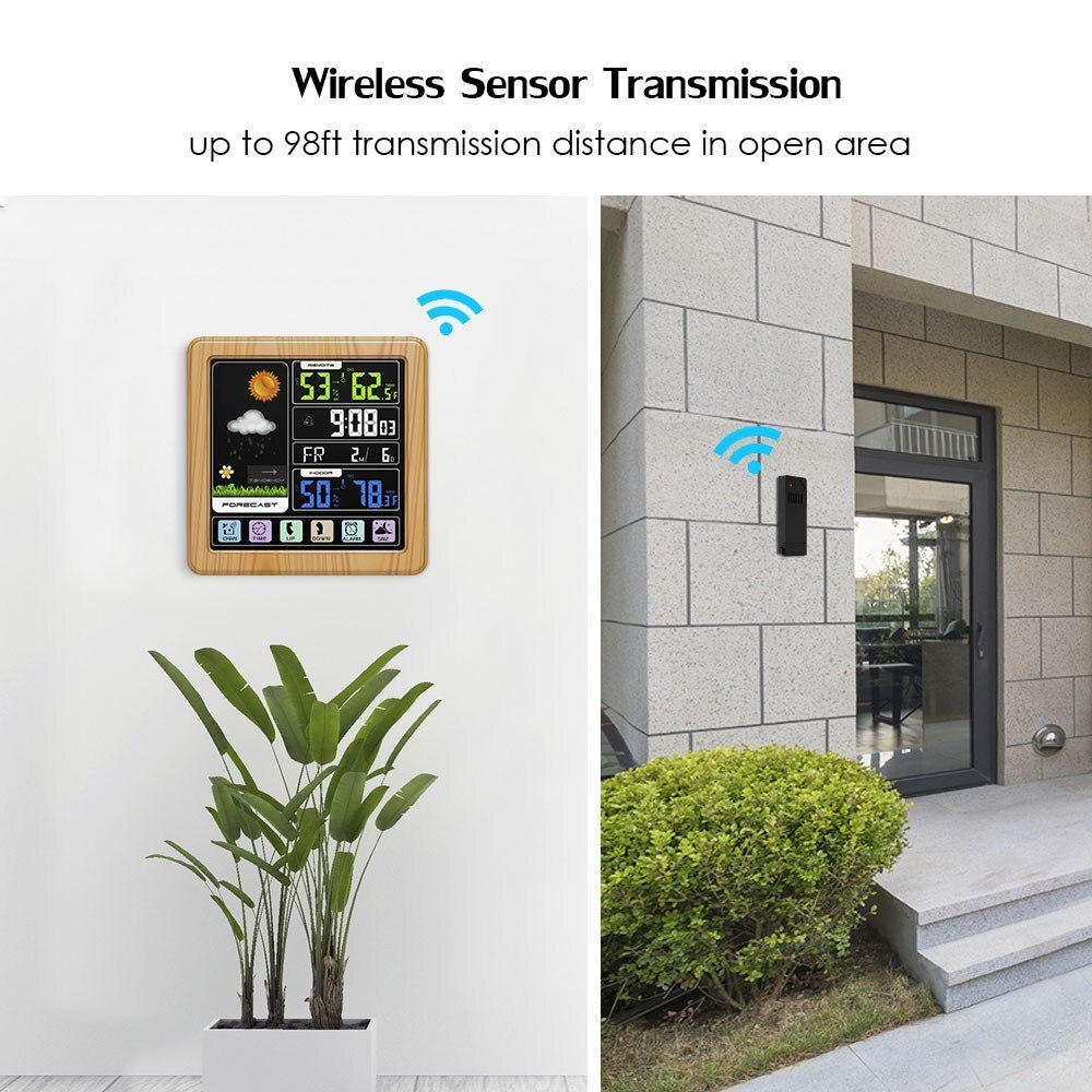 Color Weather Station  Wireless Weather Touch Screen Clock