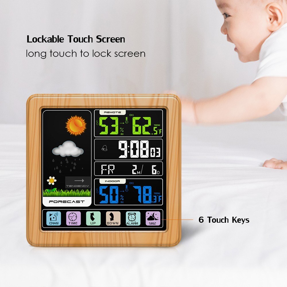 Color Weather Station  Wireless Weather Touch Screen Clock