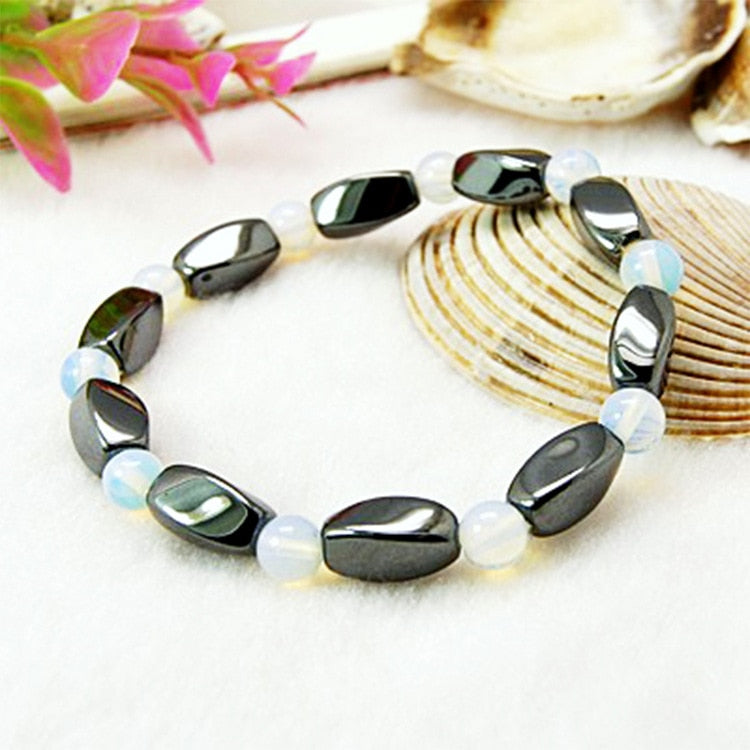 Black Stone Blue Cat Eye  Bracelet