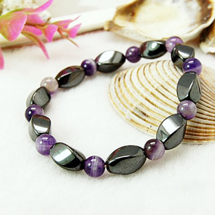 Black Stone Blue Cat Eye  Bracelet