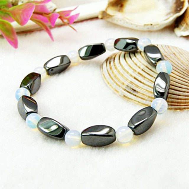 Black Stone Blue Cat Eye  Bracelet