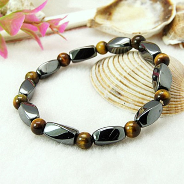 Black Stone Blue Cat Eye  Bracelet