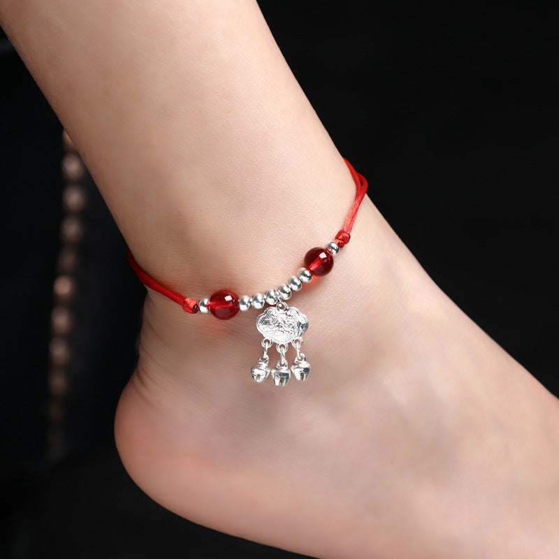 Korean Fashion Simple Red String Adjustable Anklet