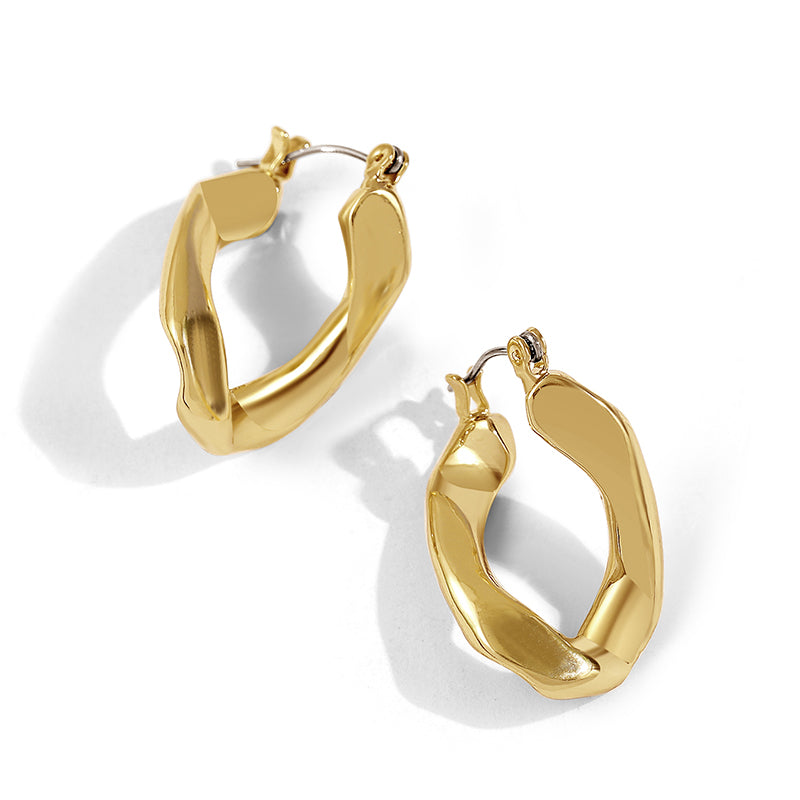 Punk Rock Gold Color Clip Earrings