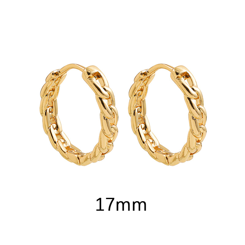 Punk Rock Gold Color Clip Earrings