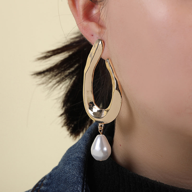 Punk Rock Gold Color Clip Earrings