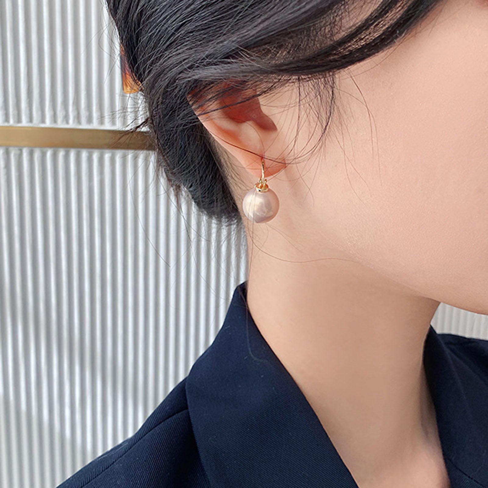 Women Earrings Imitation Pearls Ball Hook Earring
