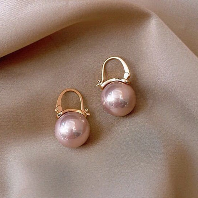 Women Earrings Imitation Pearls Ball Hook Earring