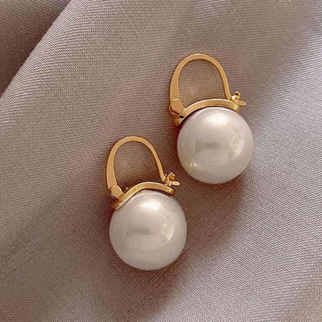 Women Earrings Imitation Pearls Ball Hook Earring