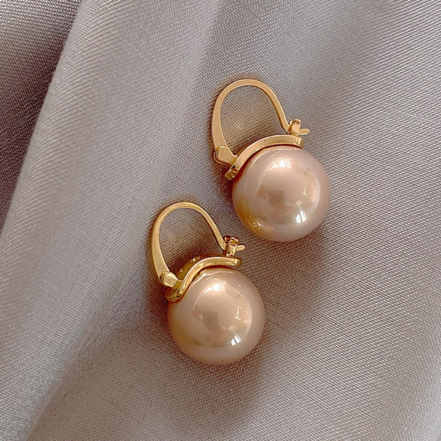 Women Earrings Imitation Pearls Ball Hook Earring