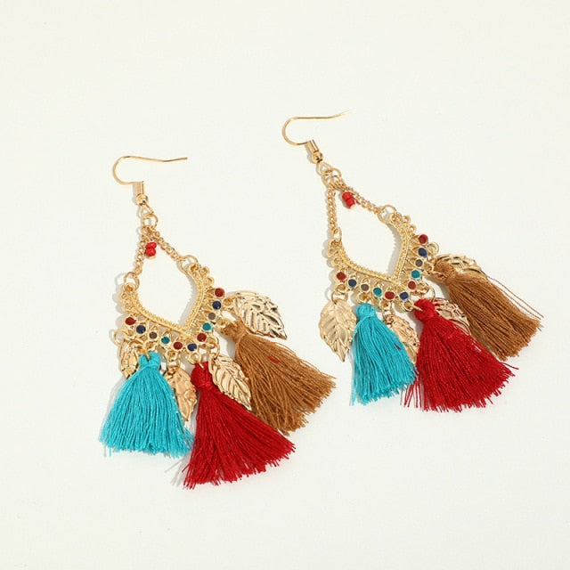Fashion Women Corful Boho Tassel Earrings