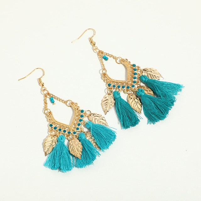 Fashion Women Corful Boho Tassel Earrings