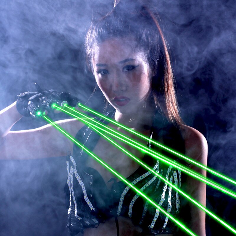 LED Light Green Laser Gloves