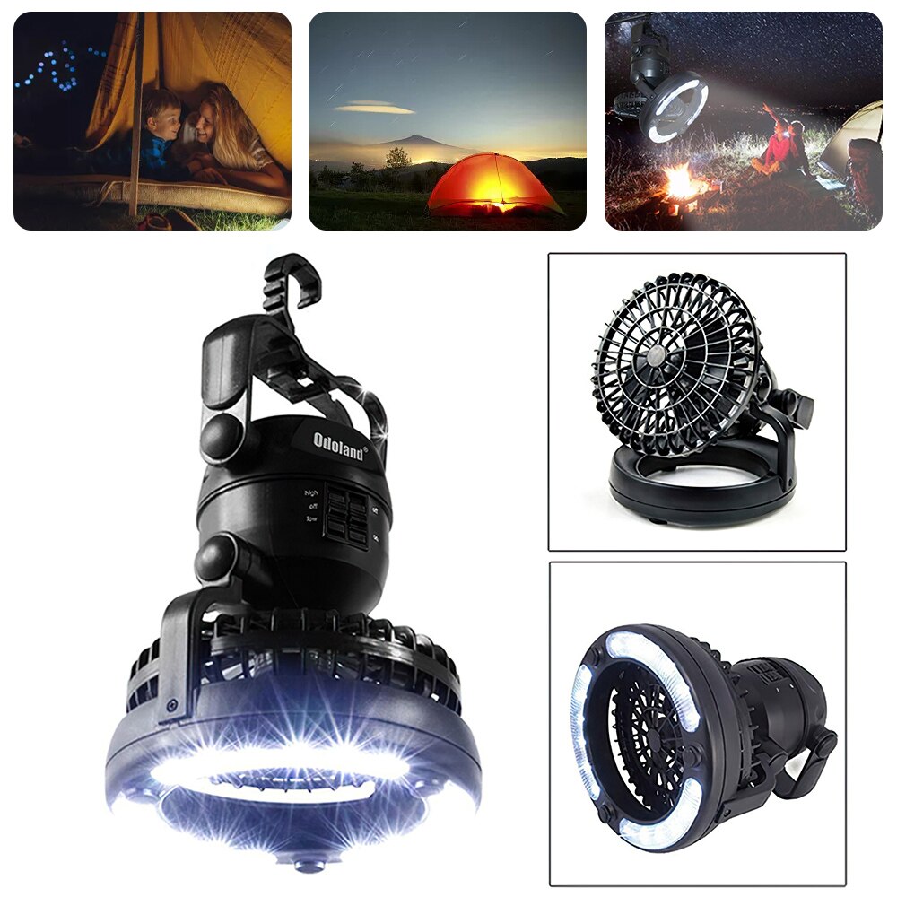 2 in 1 Portable LED Camping Lantern with Ceiling Fan