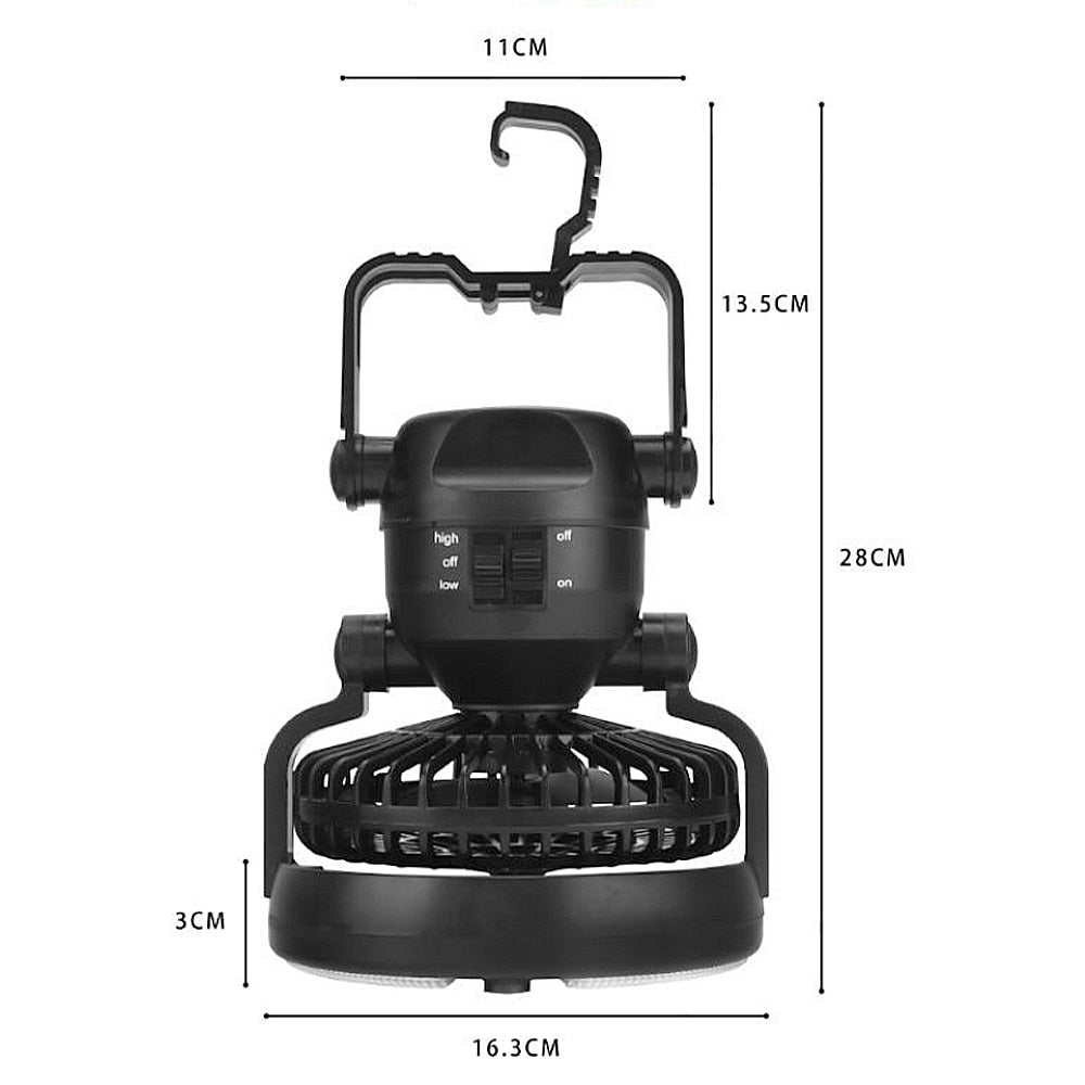 2 in 1 Portable LED Camping Lantern with Ceiling Fan
