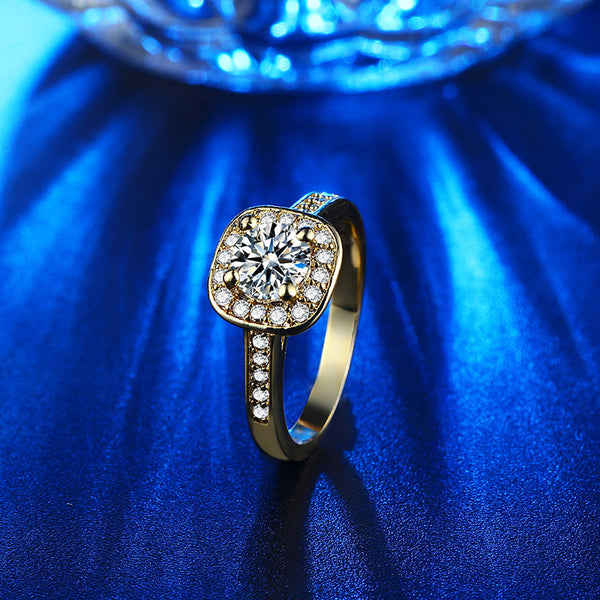 Rose Gold Color Square Stone Party Bridal Wedding Engagement Ring Wedding Engagement Ring