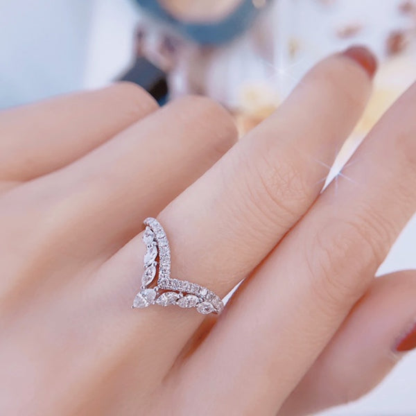 Temperament Women's Ring Silver Color Fashion Versatile Female Rings