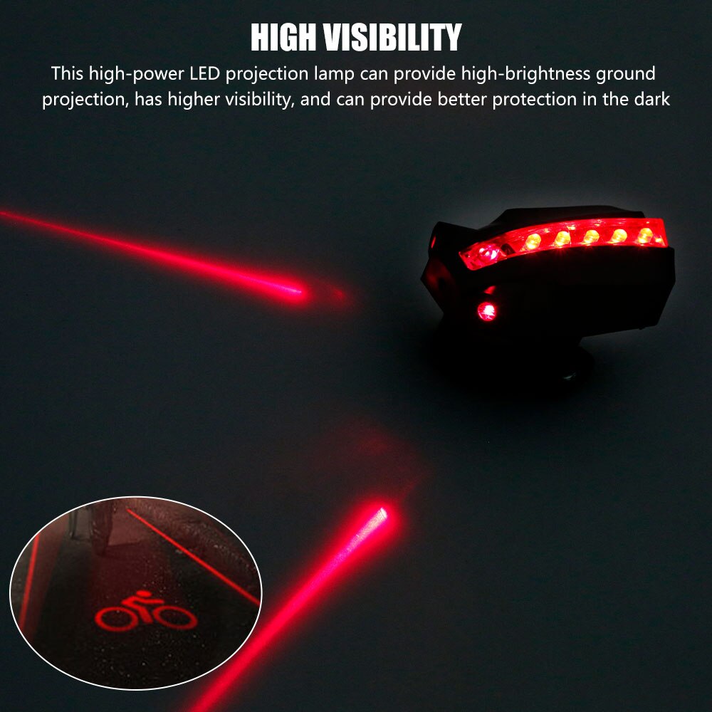 LED Laser Projector Bicycle Taillight