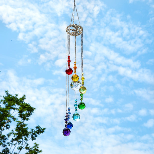 Chakra Crystal Ball Prisms Suncatcher Tree of Life Window Hanging Ornament