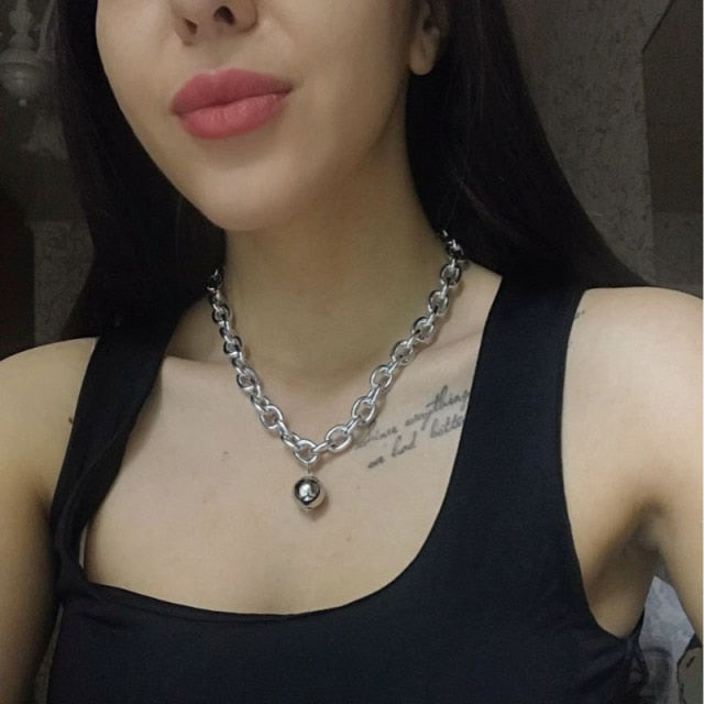 New Trendy Metal Ball Coin Cross Pendant