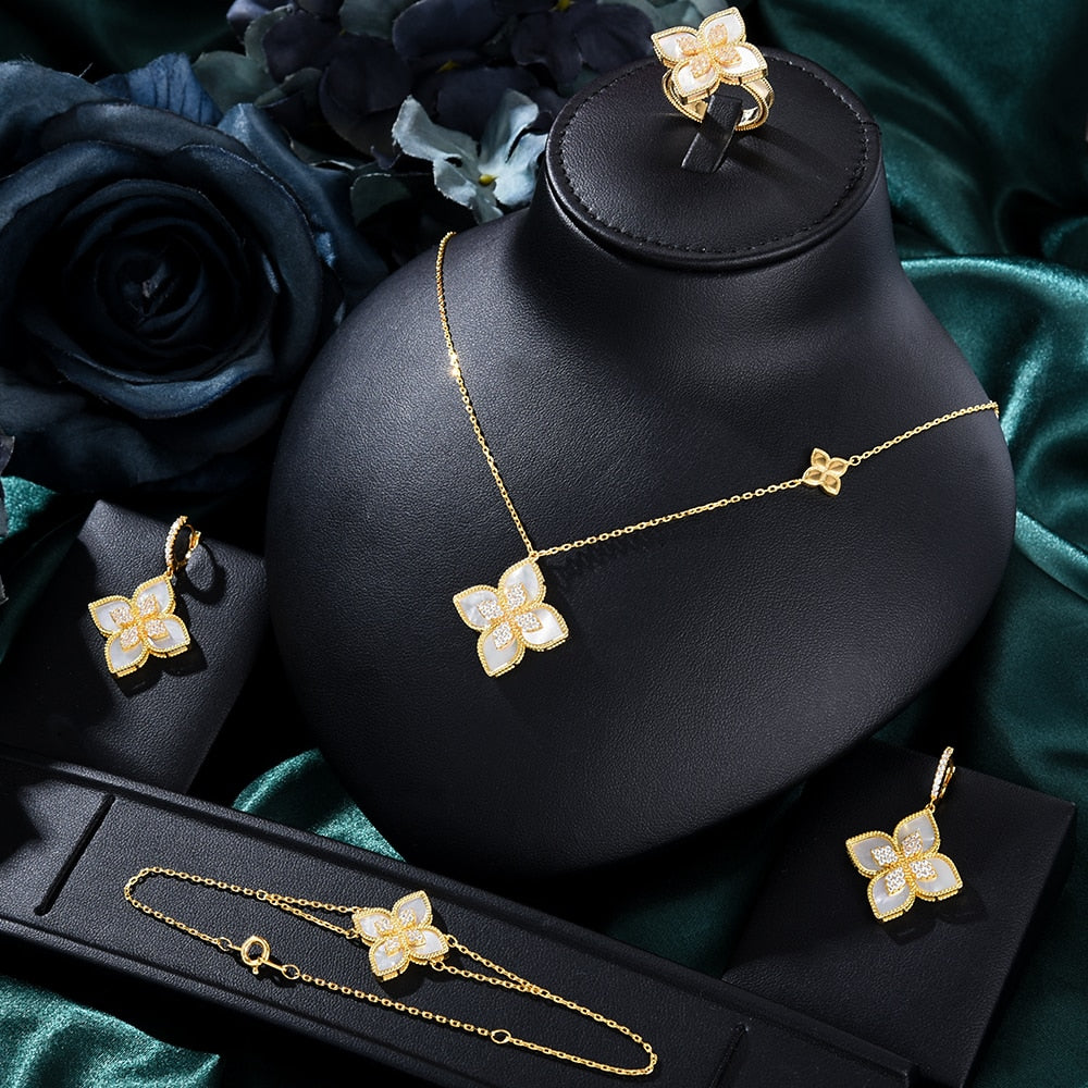 Flowers Luxury African Dubai Jewelry Sets